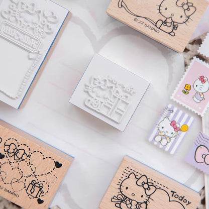 Wooden rubber stamps set