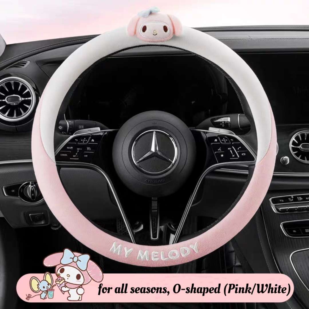 all seasons my melody o-shaped pink white steering wheel cover