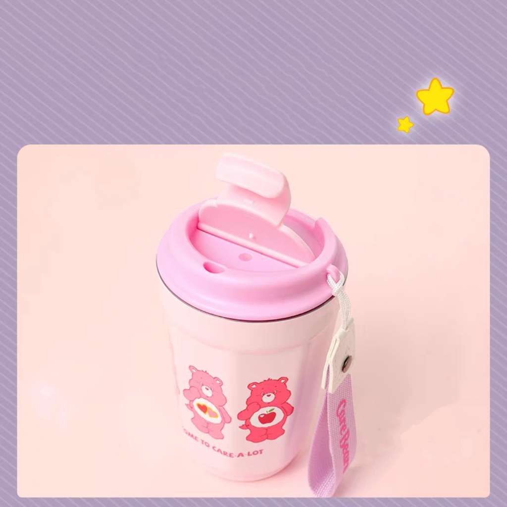 care bears coffee mug bottle pink kawaii strap