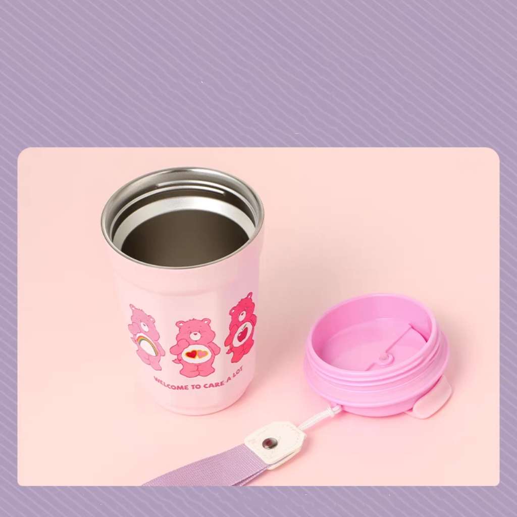 care bears pink stainless steel food safety tumbler