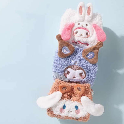 cinnamoroll kuromi my melody winter fuzzy socks