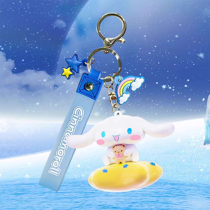 cinnamoroll on star figure key fob