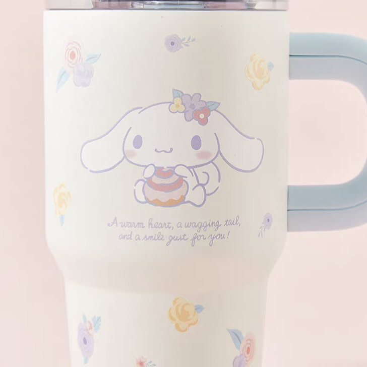 Sanrio Stainless Steel Tumbler Straw Handle - Hello Kitty Cinnamoroll Kuromi My Piano