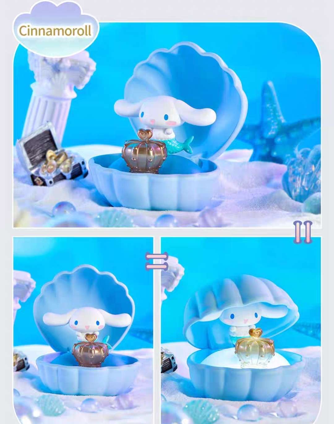 Sanrio Pearl Mermaid Shell Blind Box Figure Hello Kitty Kuromi & More!