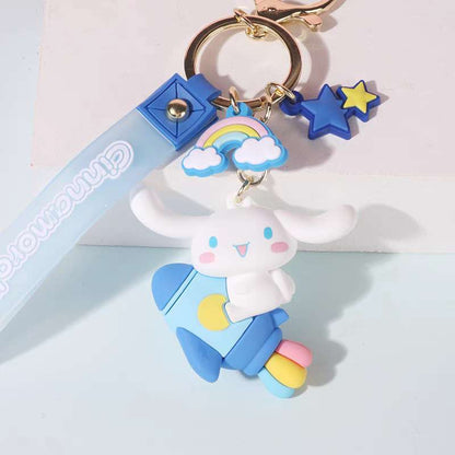 cinnamoroll travelling space rocket keychain figure