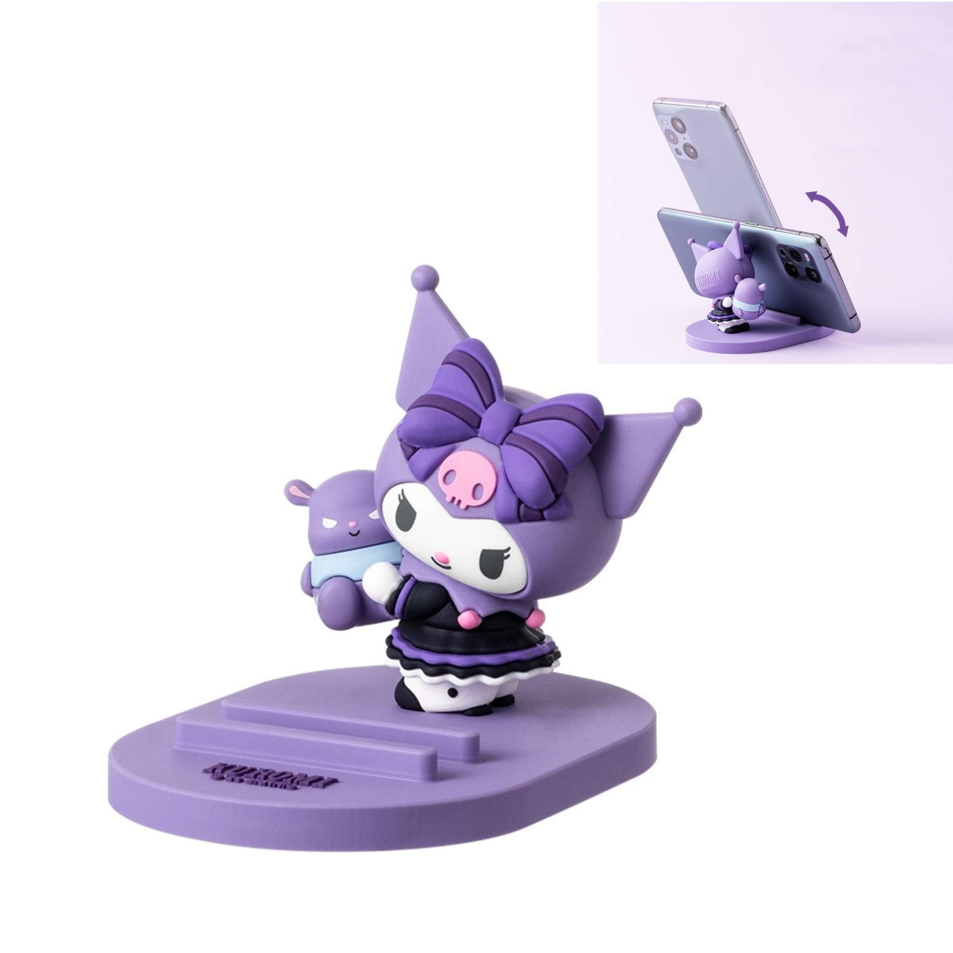 Sanrio Kuromi Figure Mobile Phone Stand Holder Hugging Baku