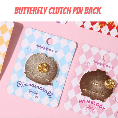 cute lapel pin butterfly button back