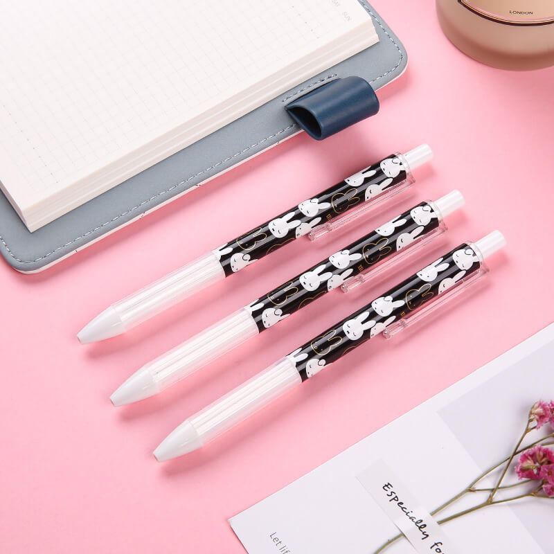 Miffy Black & White Retractable Ball Pen With Clip – KawaiiGoodiesDirect