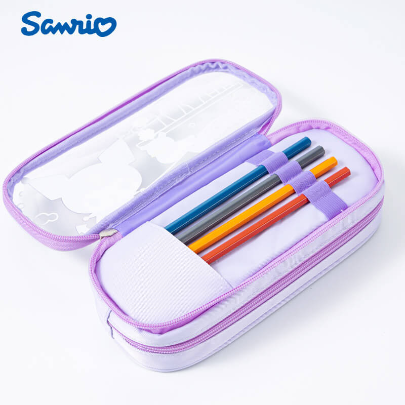 cute sanrio dual layers pencil cases inside compartment