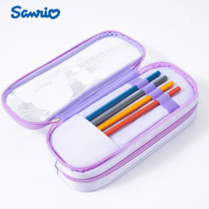cute sanrio dual layers pencil cases inside compartment