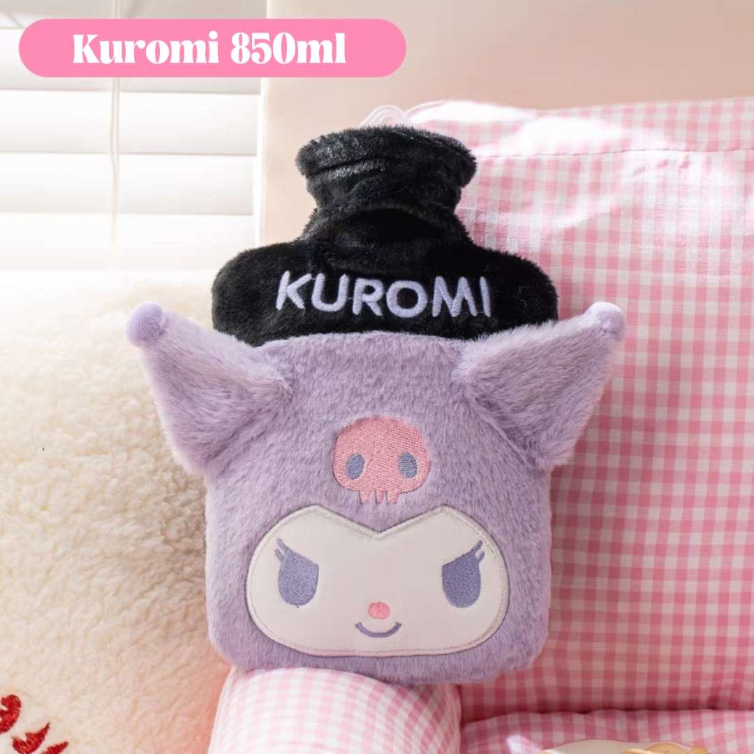 cute sanrio kuromi 850ml plushy hot water bottle