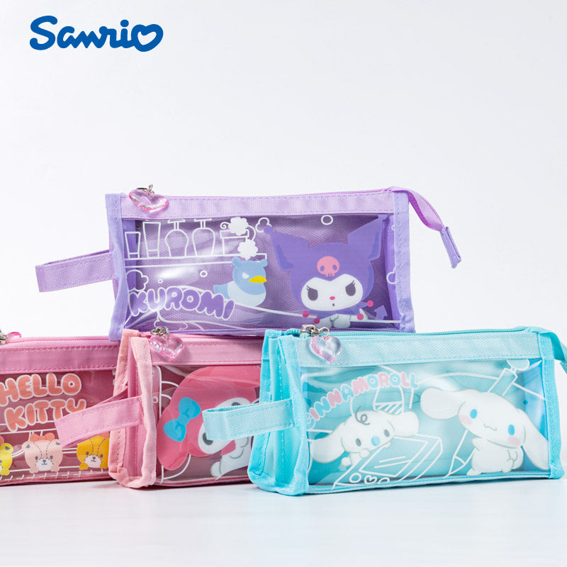 cute sanrio slim pencil case with clear window