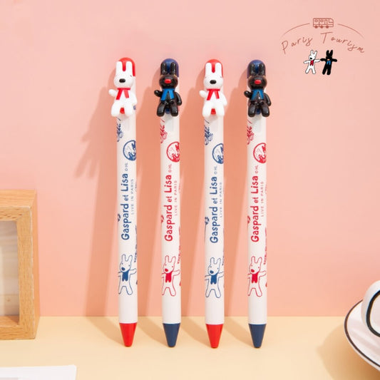 Gaspard et Lisa Cute Dog Figure Ballpoint Pens