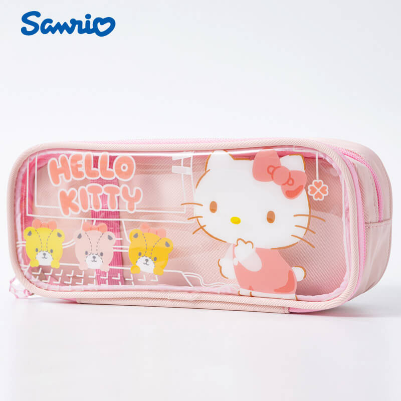 hello kitty 2 layers pencil case with clear window
