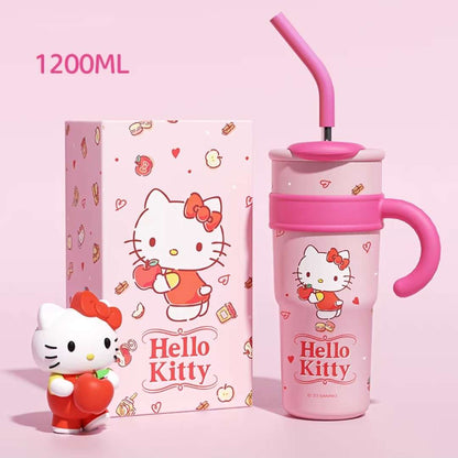 hello kitty apple large tumbler 1200ml cup straw