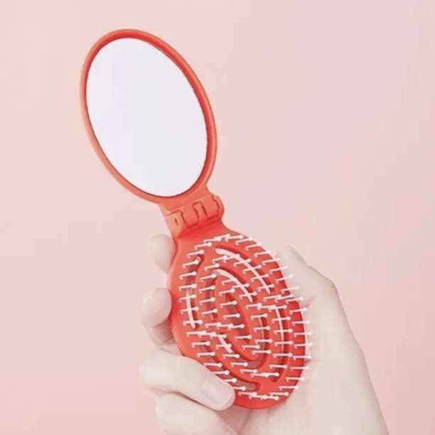Sanrio Portable Hello Kitty Travel Folding Hair Brush with Mirror