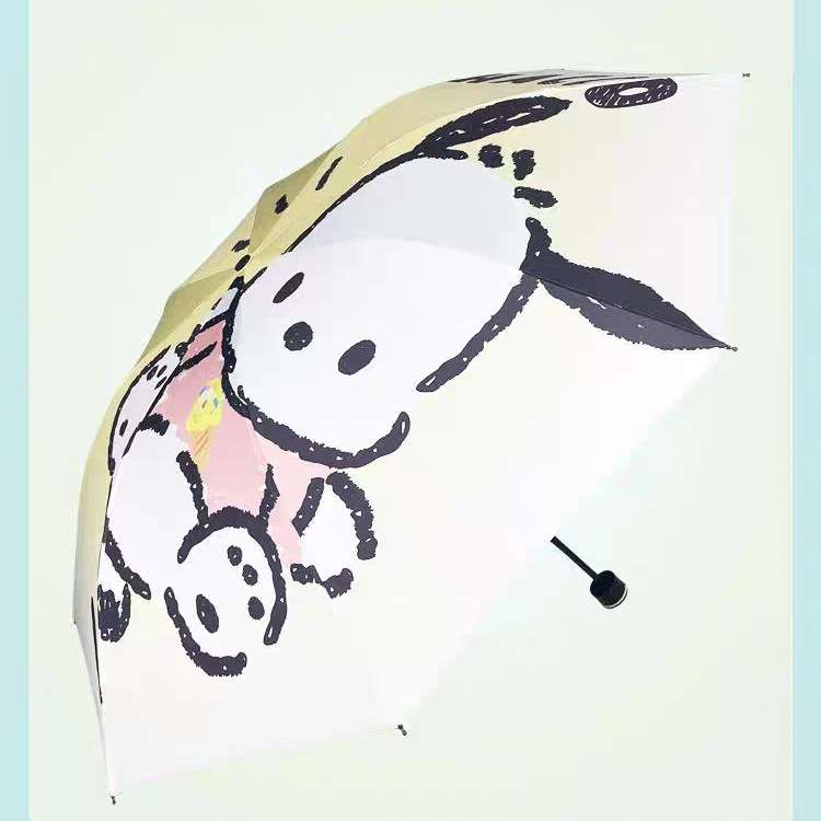 jumping pochacco foldable umbrella side view