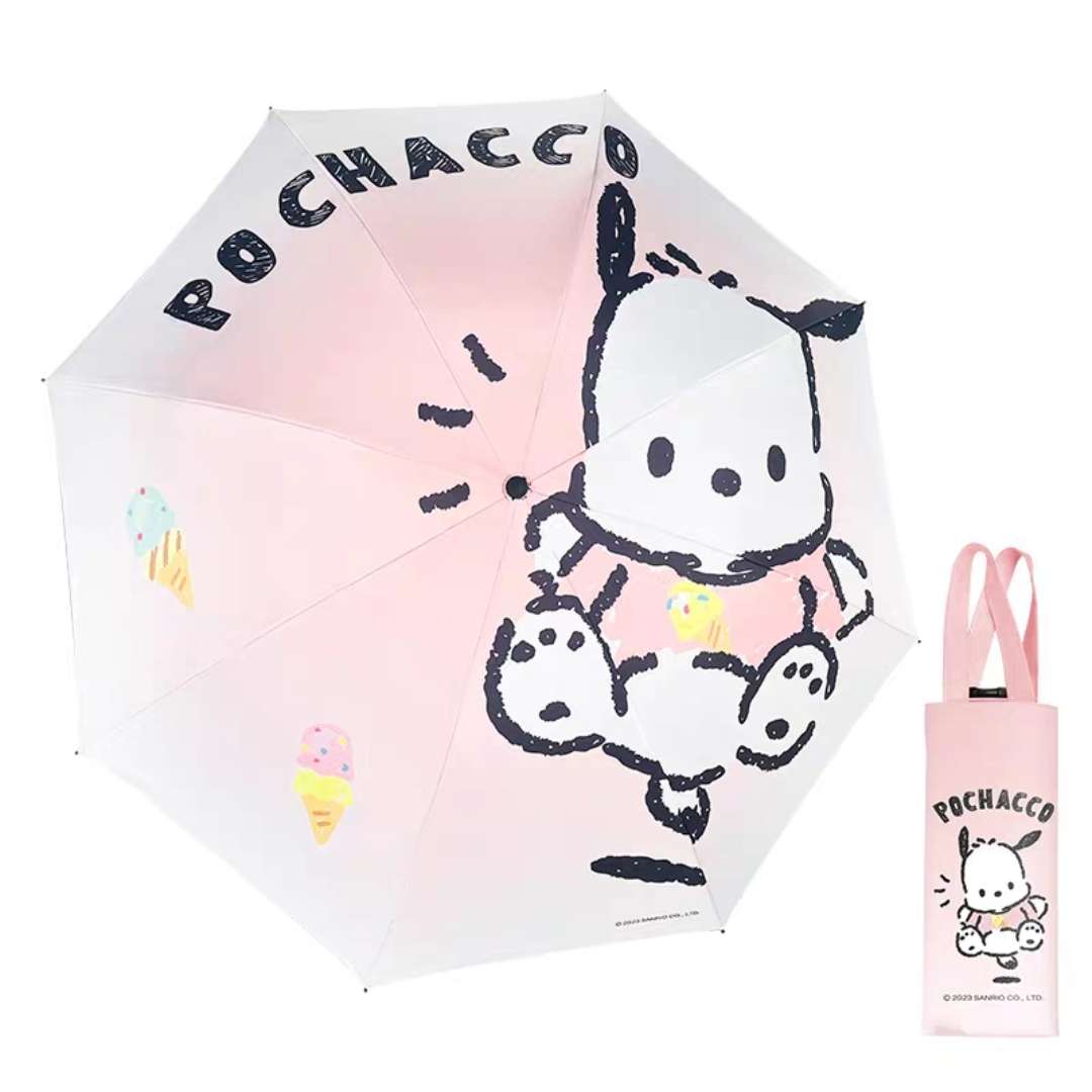 jumping pochacco pink collapsible umbrella