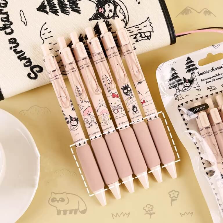 kawaii sanrio characters camping ballpoint pens