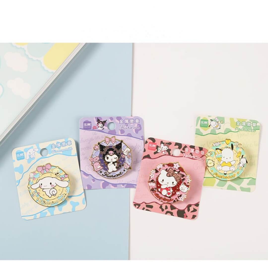 Sanrio Cute Wreath Enamel Button Lapel Pin  Hello Kitty Kuromi & More –  KawaiiGoodiesDirect
