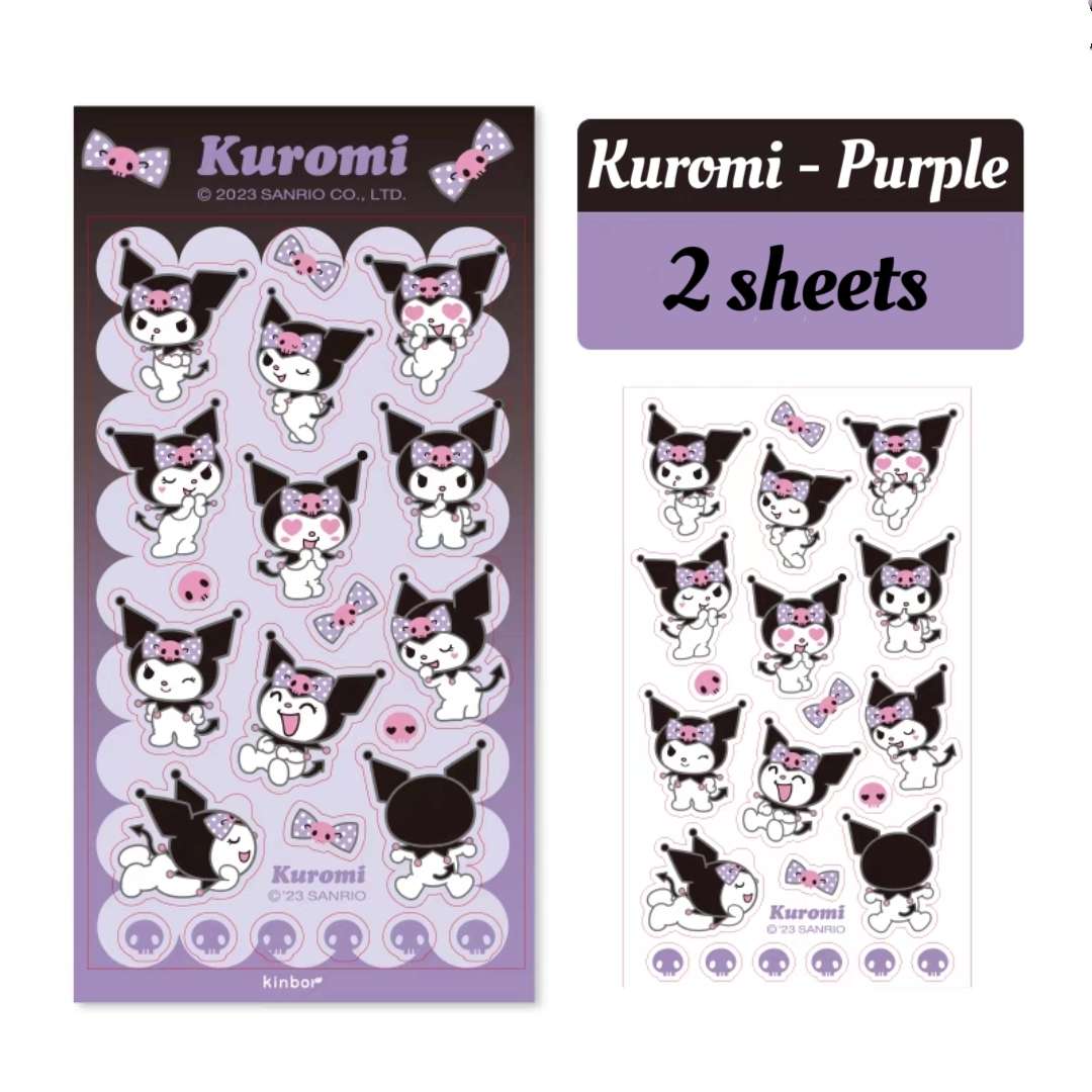 kuromi cute purple decorative stickers