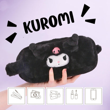 kuromi fluffy pencil case