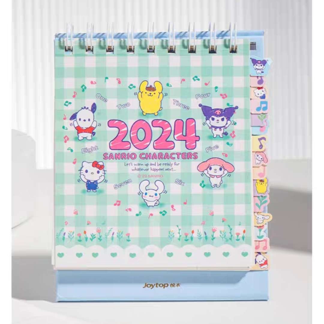 Sanrio 2024 Monthly Desk Calendar w/ stickers & to do list - Green – KawaiiGoodiesDirect sanrio-2024-monthly-desk-calendar-w-stickers-to-do-list-green-kawaiigoodiesdirect