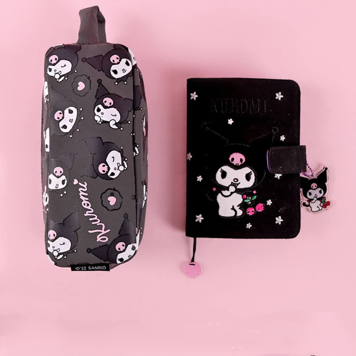 kuromi pencil bag and matching journal