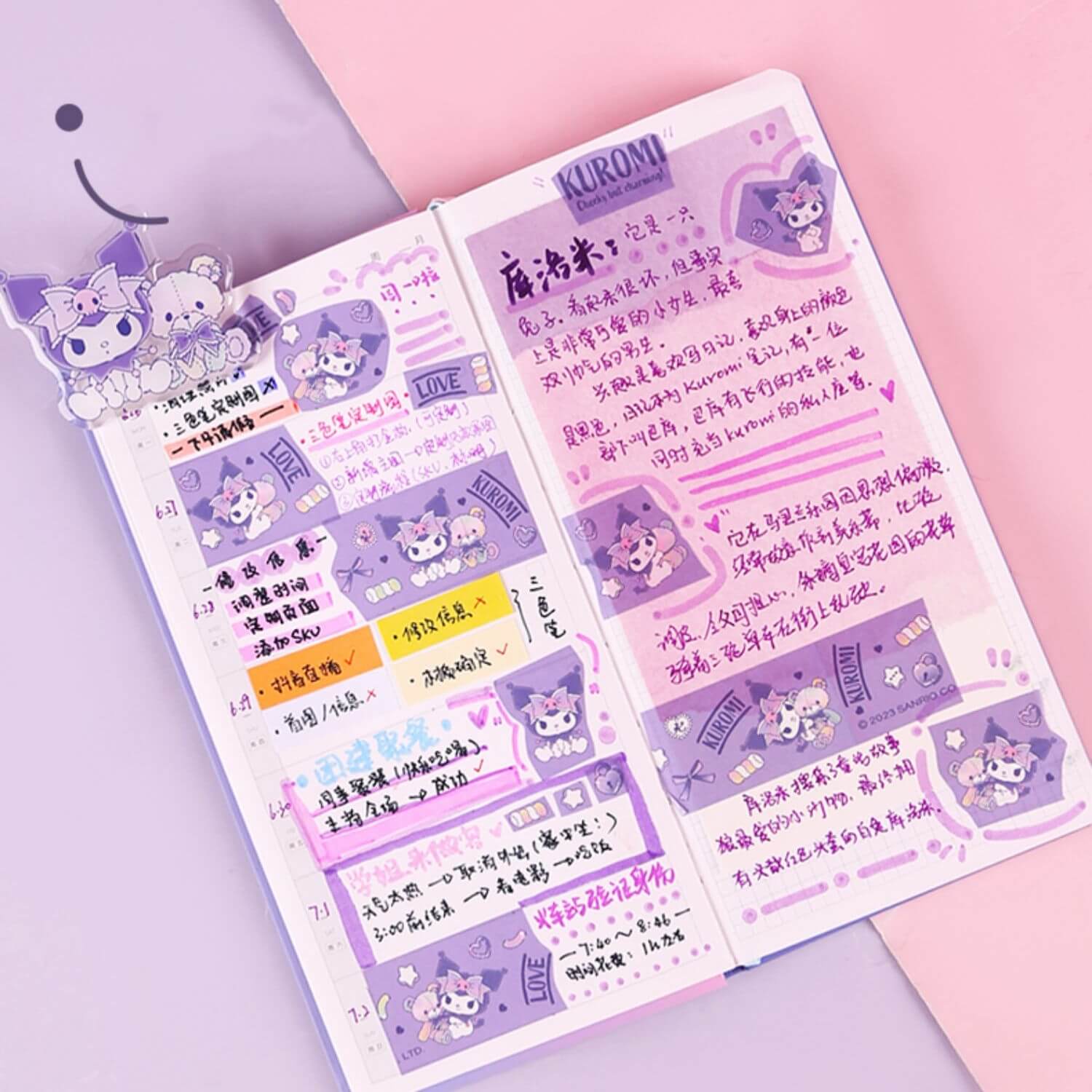 kuromi planner usage how to use washi tape to decorate