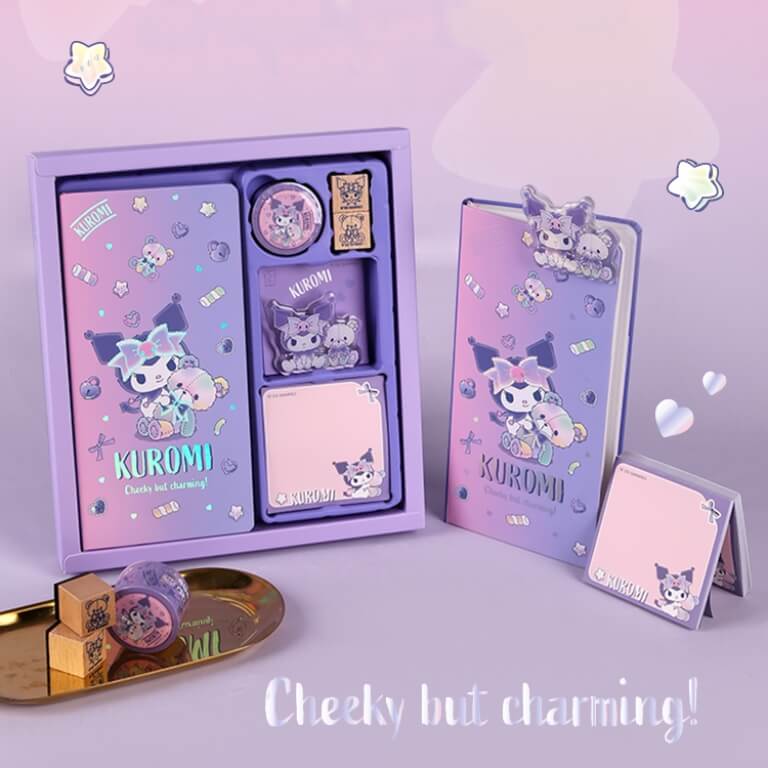 kuromi toy bear purple journal bundle set