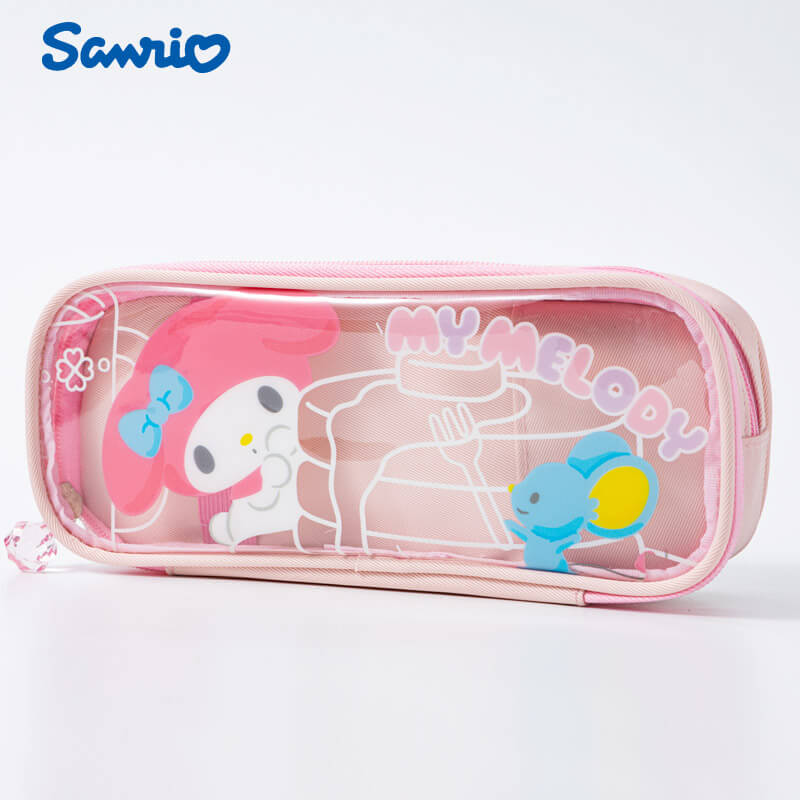my melody 2 layers pencil case with clear window