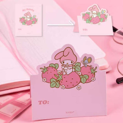 my melody strawberry message card