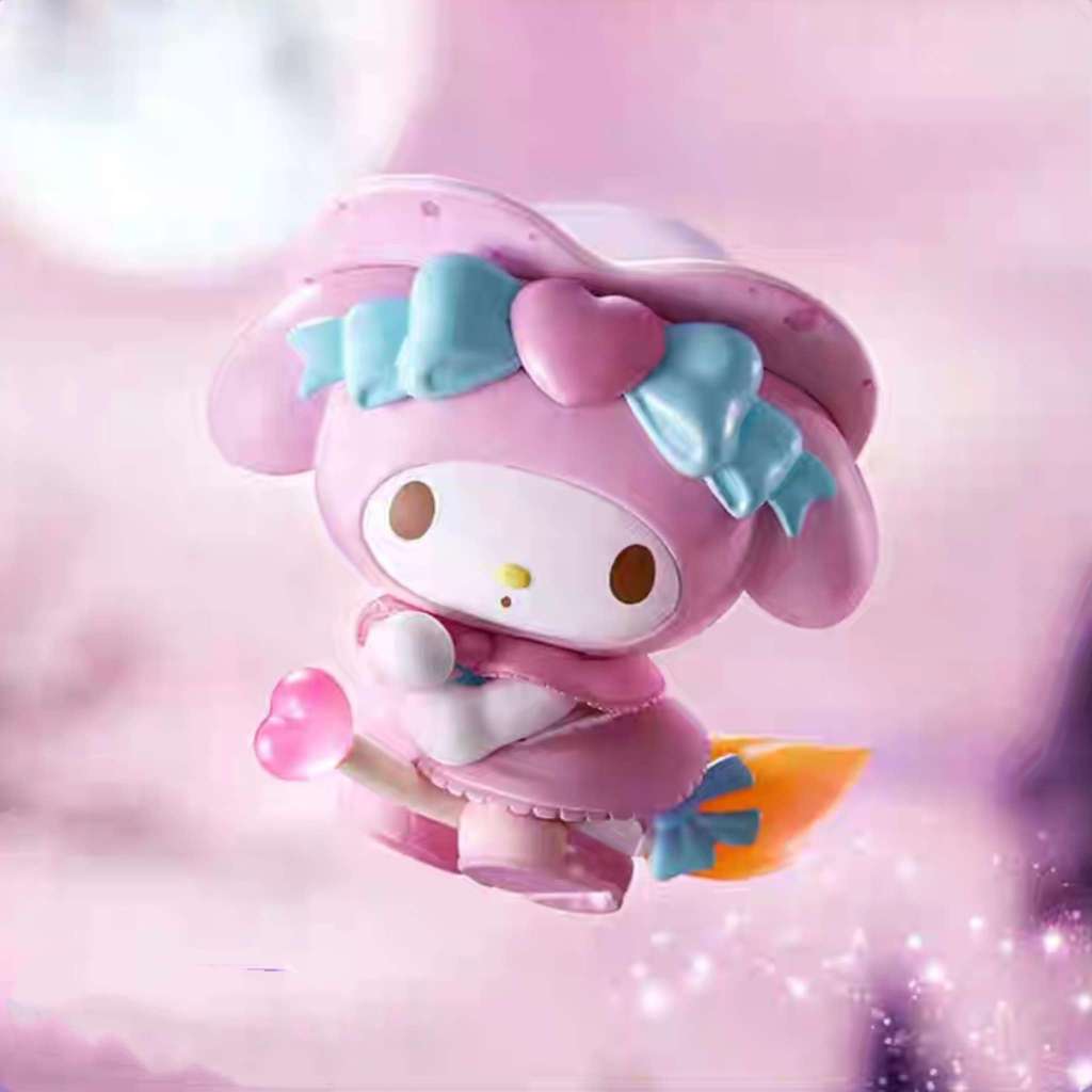my melody wizard flying magic broomstick blind box figure