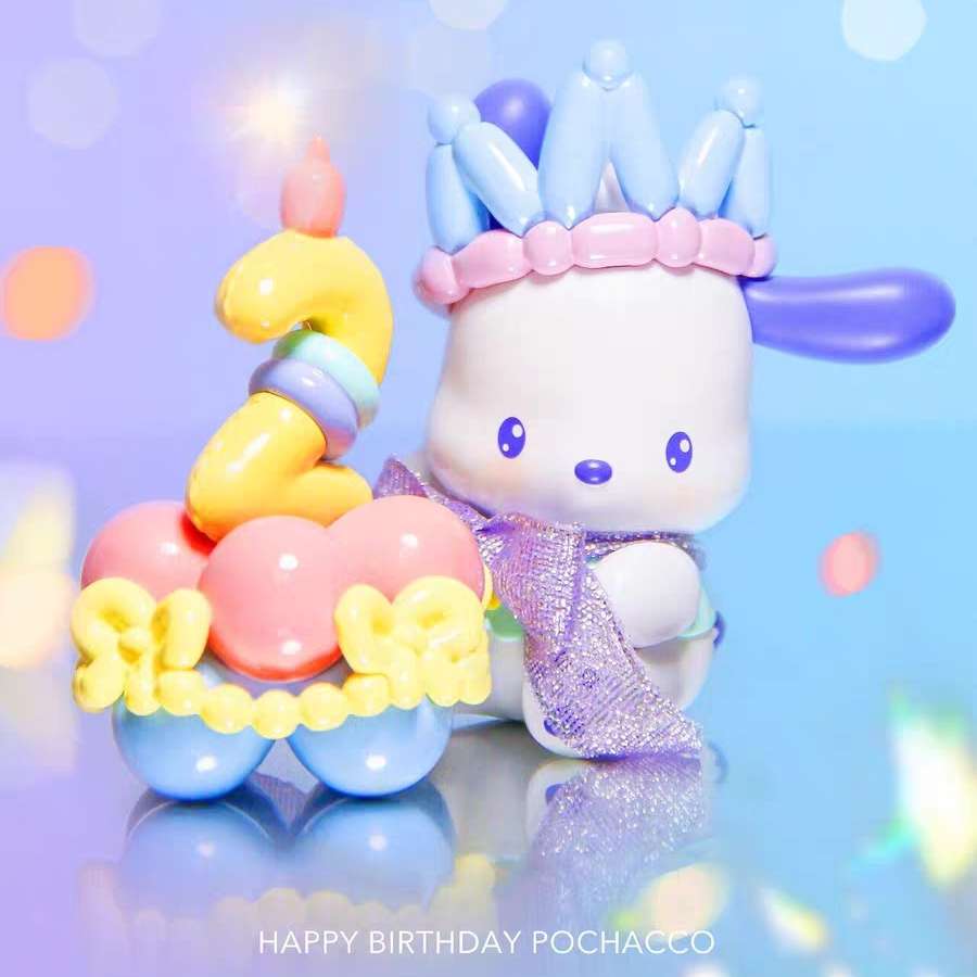 Pochacco balloon birthday cake blind box figure