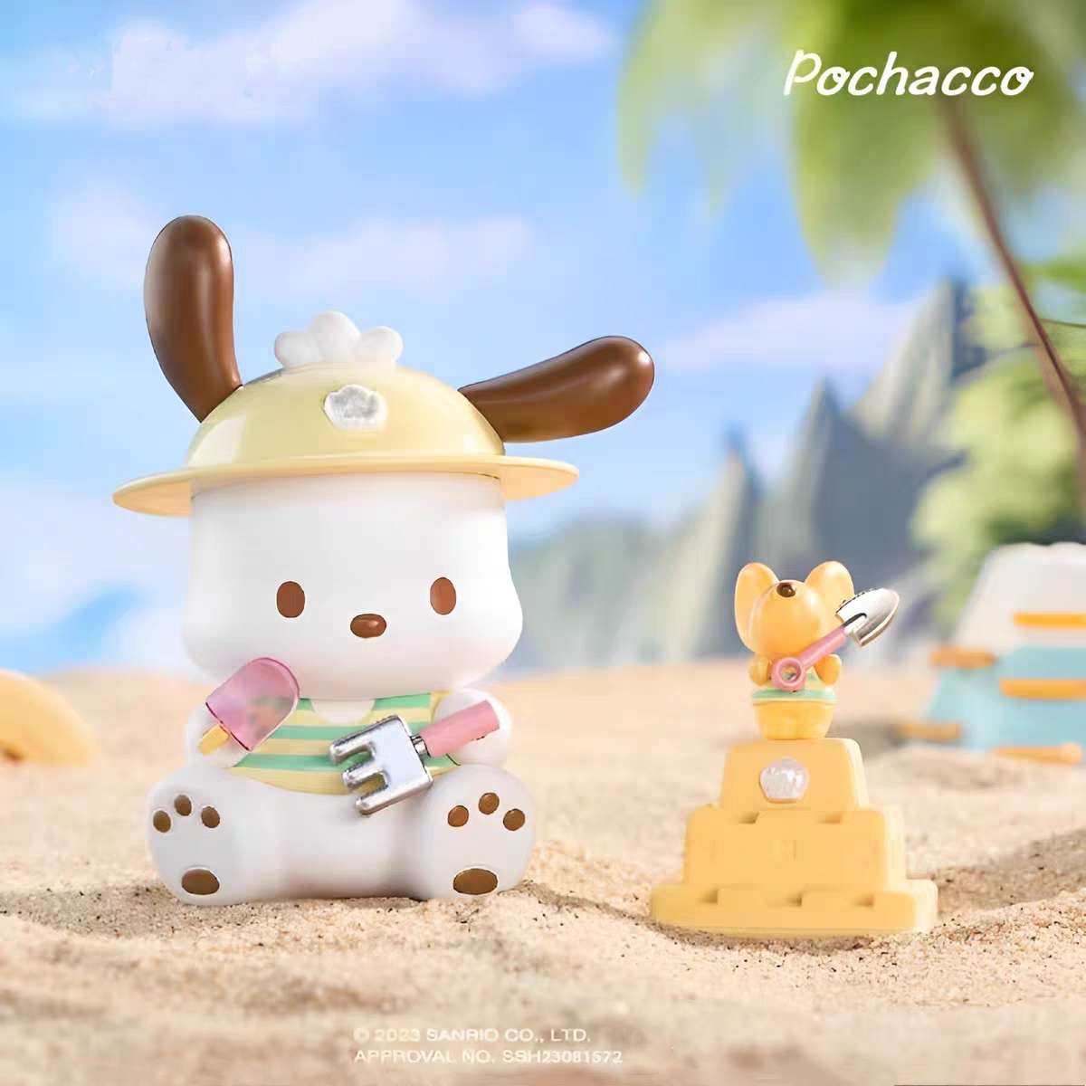 pochacco playing sand toy figure