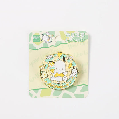 Sanrio Cute Wreath Enamel Button Lapel Pin | Hello Kitty Kuromi & More