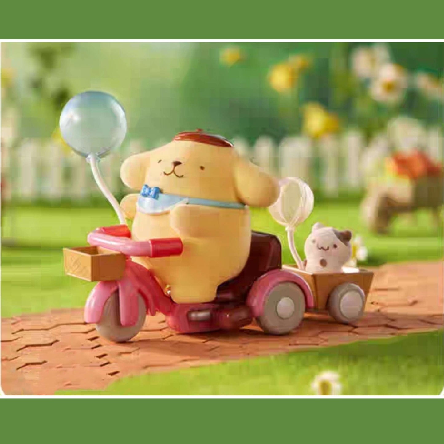 pompompurin muffin cycling holding balloon park figures secret