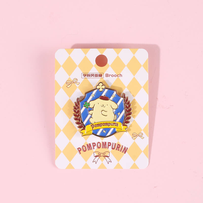 pompompurin yellow lapel pin brooch with clover