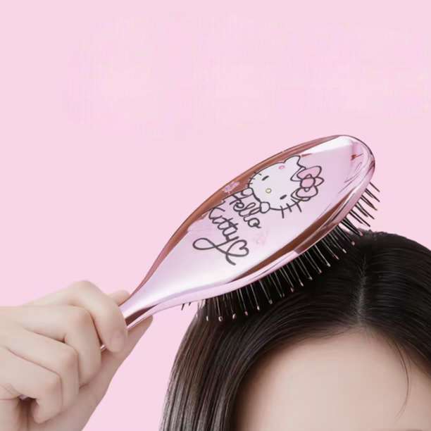 Sanrio Hello Kitty Metallic Pink Hair Paddle Brush