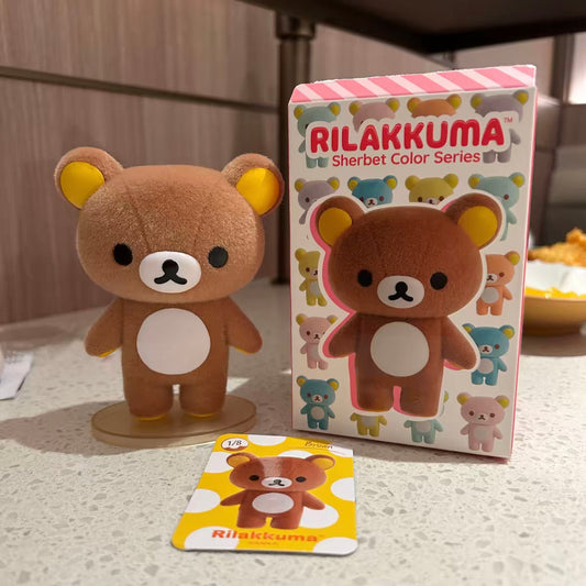 Rilakkuma Flocked Colorful Blind Box Figure