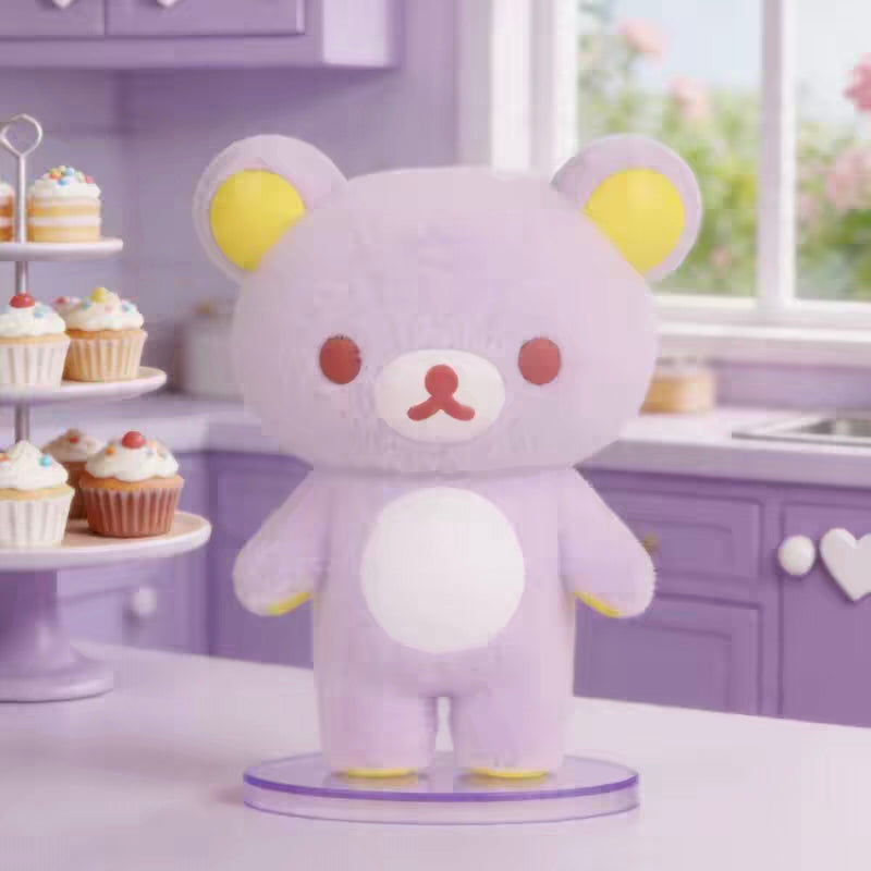 Rilakkuma Flocked Colorful Blind Box Figure