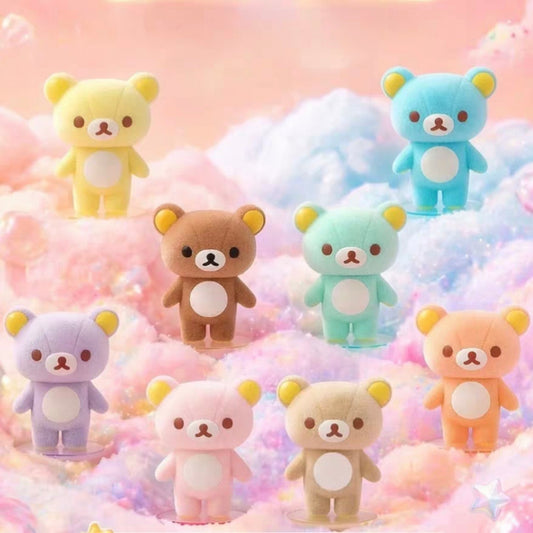 Rilakkuma Flocked Colorful Blind Box Figure