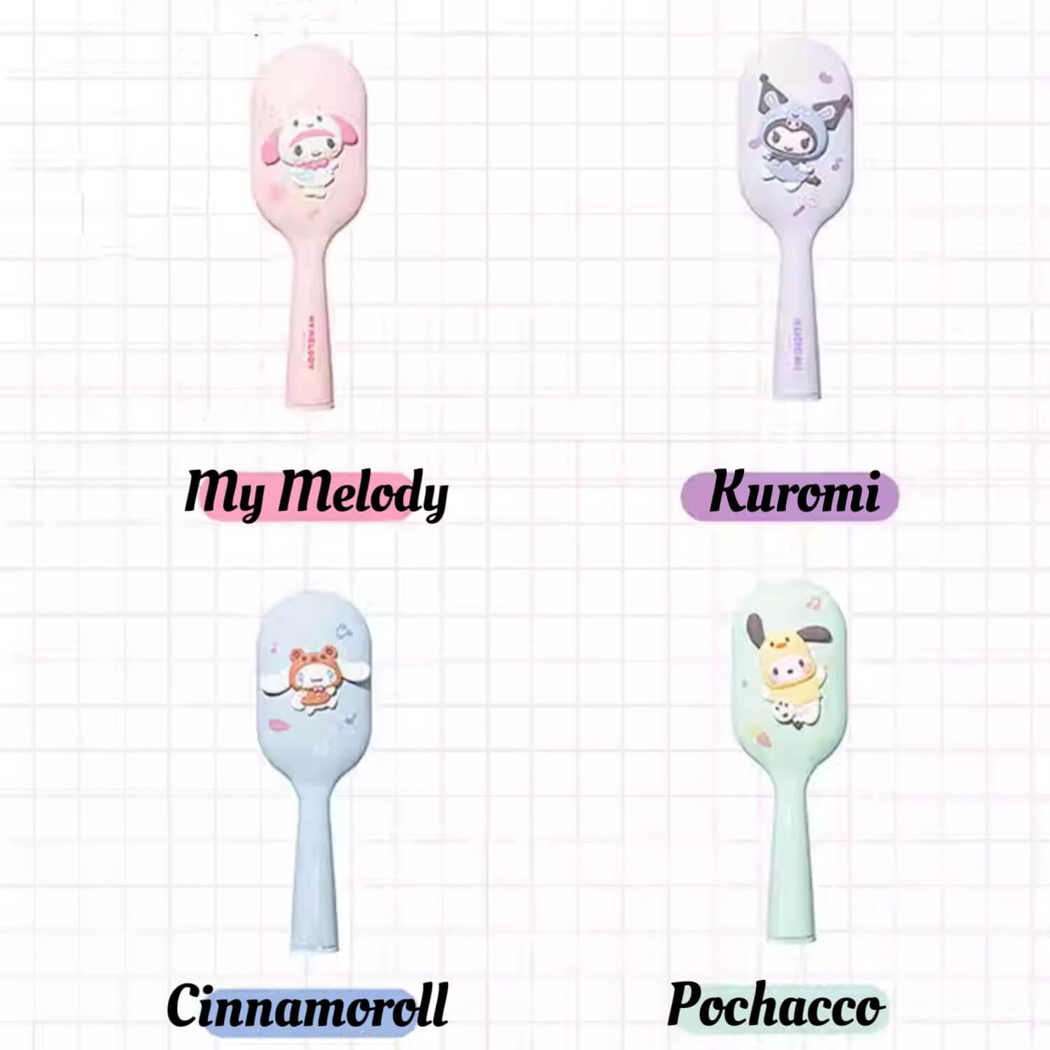 sanrio 3d character hairbrush collection