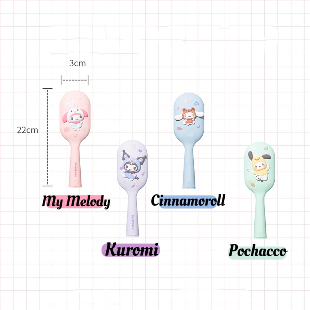 sanrio 3d character hairbrush measurements