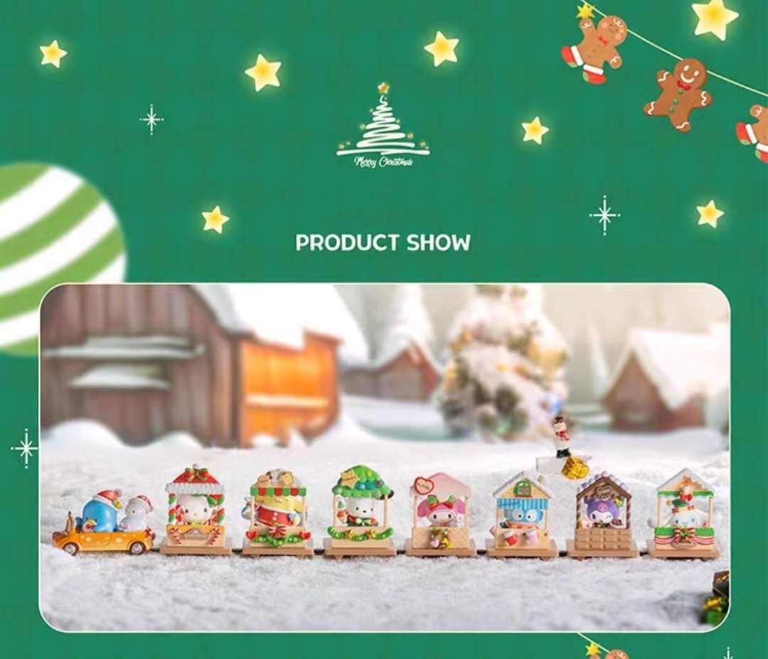 sanrio christmas market train sleigh ride wheels