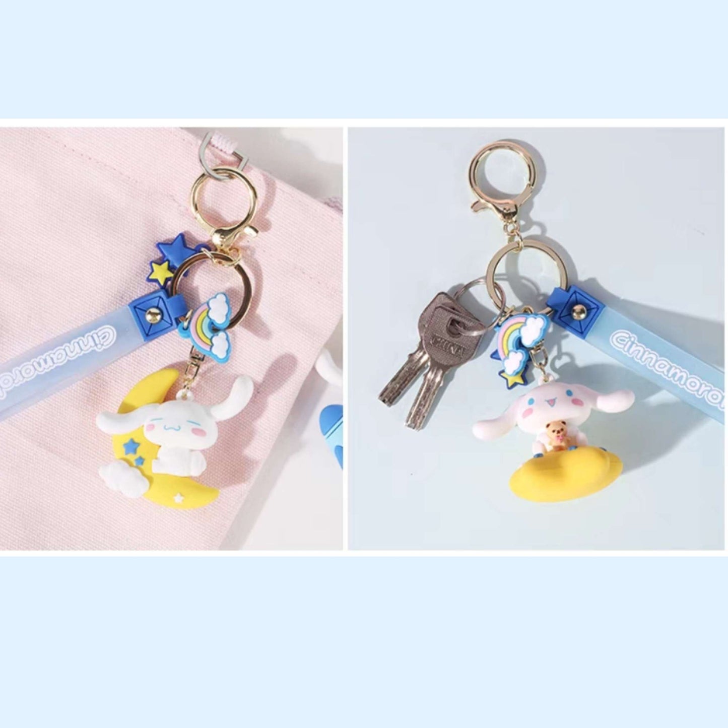 sanrio cinnamoroll cute key fob figure