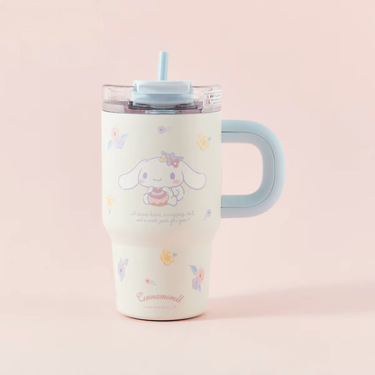 Sanrio Stainless Steel Tumbler Straw Handle - Hello Kitty Cinnamoroll Kuromi My Piano