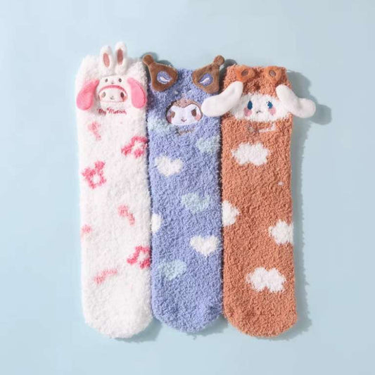 sanrio fluffy cozy home slippers fuzzy socks christmas gift