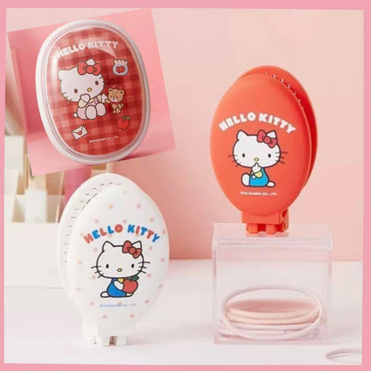 Sanrio Portable Hello Kitty Travel Folding Hair Brush with Mirror