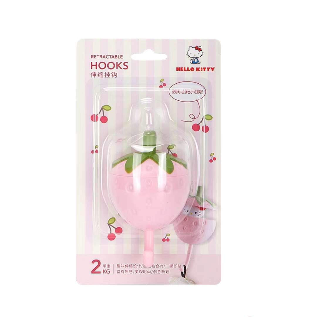 sanrio hello kitty pink strawberry adhesive hook